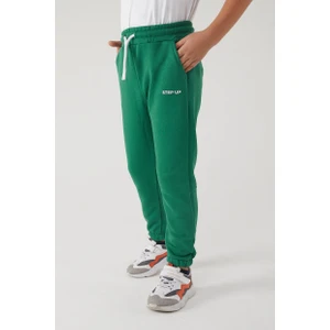 Erkek Çocuk 3 Iplik Cepli Beli ve Paçası Lastikli Baskılı Eşofman Altı