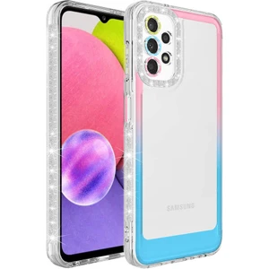 M.TK Moveteck A13 4g Kılıf Kamera Lens Korumalı Parlak Simli ve Renkli Arkası Şeffaf Kapak