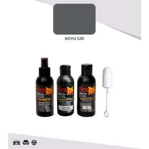 3'lü Derby Koyu Gri Deri Oto Direksiyon Döşeme Boyama Seti