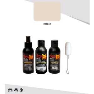 3'lü Derby Krem Deri Oto Direksiyon Döşeme Boyama Seti