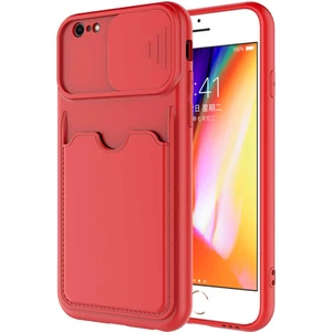 Kip GSM Apple iPhone 6 Kılıf ​sürgülü Kamera Korumalı Kartlık Bölmeli Silikon Kapak