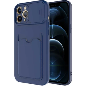 Kip GSM Apple iPhone 12 Pro Kılıf ​sürgülü Kamera Korumalı Kartlık Bölmeli Silikon Kapak