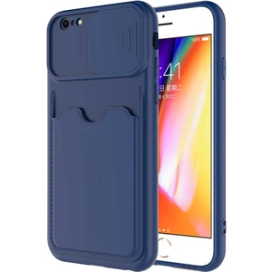 Kip GSM Apple iPhone 6 Kılıf ​sürgülü Kamera Korumalı Kartlık Bölmeli Silikon Kapak