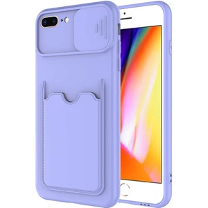 Kip GSM Apple iPhone 8 Plus Kılıf ​sürgülü Kamera Korumalı Kartlık Bölmeli Silikon Kapak