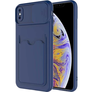 Kip GSM Apple iPhone Xs 5.8 Kılıf ​sürgülü Kamera Korumalı Kartlık Bölmeli Silikon Kapak