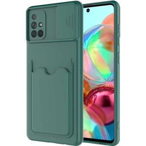 Kip GSM Samsung Galaxy A71 Kılıf ​sürgülü Kamera Korumalı Kartlık Bölmeli Silikon Kapak