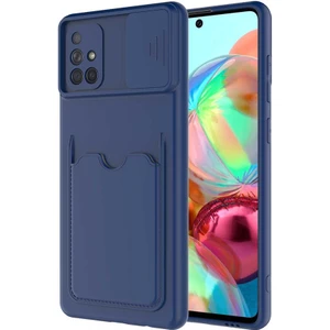 Kip GSM Samsung Galaxy A71 Kılıf ​sürgülü Kamera Korumalı Kartlık Bölmeli Silikon Kapak
