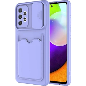 Kip GSM Samsung Galaxy A72 Kılıf ​sürgülü Kamera Korumalı Kartlık Bölmeli Silikon Kapak