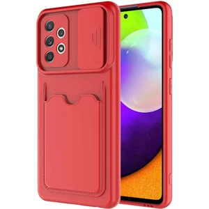 Kip GSM Samsung Galaxy A72 Kılıf ​sürgülü Kamera Korumalı Kartlık Bölmeli Silikon Kapak