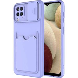 Kip GSM Samsung Galaxy M22 Kılıf ​sürgülü Kamera Korumalı Kartlık Bölmeli Silikon Kapak