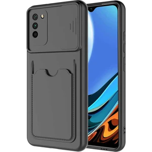 Kip GSM Xiaomi Poco M3 Kılıf ​sürgülü Kamera Korumalı Kartlık Bölmeli Silikon Kapak