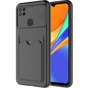 Kip GSM Xiaomi Redmi 9c Kılıf ​sürgülü Kamera Korumalı Kartlık Bölmeli Silikon Kapak