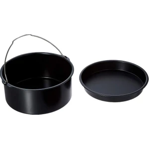 2 Parça 8 Inç (20cm) Yui / Xiaomi / Philips / Kumtel Uyumlu Air Fryer Aksesuarları Set - Siyah (Yurt Dışından)
