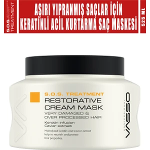 Keratin ve Havyar Ekstraktlı Saç Bakım Maskesi 525 ml Yıpranmış Saçlar İçin Profesyonel Onarım