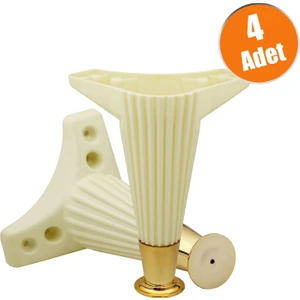 Mobilya Kanepe Puf Koltuk Baza Ayakları Tv Ünitesi Konsol Ayağı Komodin Krem 17 Cm 4 Adet