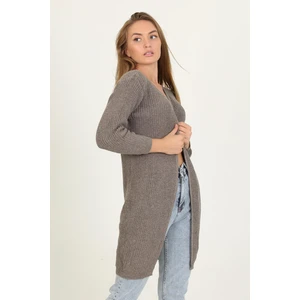 Neşeli Butik Kadın Vizon Yeni Sezon Selanik Triko Hırka RY0035
