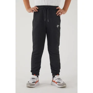 Kız Çocuk 3 Iplik Cepli Beli ve Paçası Lastikli Baskılı Eşofman Altı