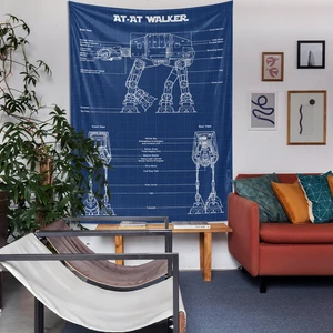 The Lucid Lab At- At Walker- Star Wars Duvar Örtüsü- Blueprint