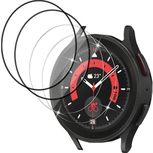 M.TK Moveteck Samsung Galaxy Watch 5 Pro 45MM Uyumlu Ppma Ekran Koruyucu Tam Kaplar Black Nano Temperli Cam Flexible Crytal Clear