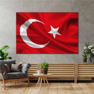 SML Tablo Türk Bayrağı Kırmızı Beyaz Ay Yıldız Kanvas Tablo