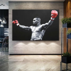 SML Tablo Mike Tyson Boks Kırmızı Eldiven Güç Box Kanvas Tablo