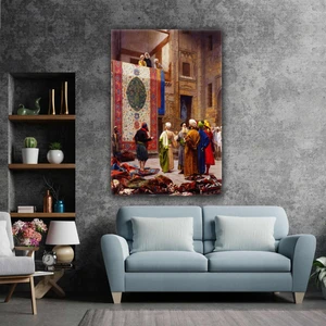 SML Tablo Osmanlı Halı Tüccarı Jean Leon Gerome Kanvas Tablo