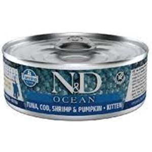 N&d Ocean Balkabaklı Morina Balıklı ve Karidesli Tahılsız Yavru Kedi Konservesi 80GR