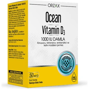 Orzax ocean Vitamin D3 1000 Iu Damla -Va700