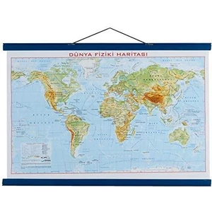 Dünya Siyasi ve Fiziki Haritası ( Iki Taraflı ) Çıtalı - Gülpaş