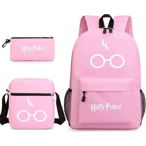 Ivy Stationery Büyük Kapasiteli Harry Potter Desenli Okul Sırt Çantası 3 Parçalı Set (Yurt Dışından)