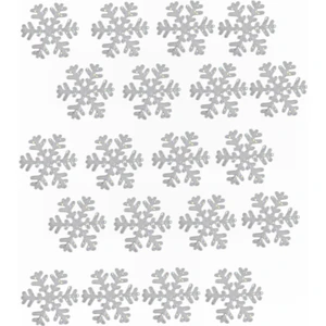 Roco Paper Co. Yılbaşı Ağacı Süsleme Seti - Simli Keçe Hediye Paketi Süsleme - 20 Adet 4x4 cm Kar Tanesi