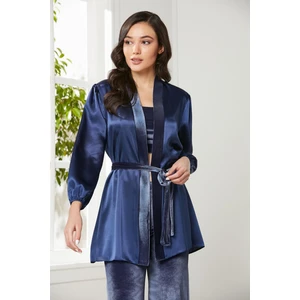 Pierre Cardin  Kadife Saten 3'lü Kadın Crop'lu Pijama Takımı - 2050