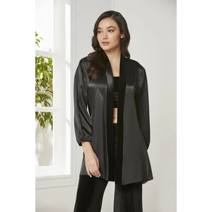 Pierre Cardin  Kadife Saten 3'lü Kadın Crop'lu Pijama Takımı - 2050