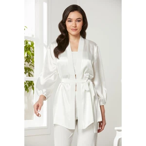 Pierre Cardin  Kadife Saten 3'lü Kadın Crop'lu Pijama Takımı - 2050