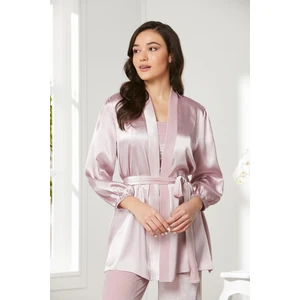 Pierre Cardin  Kadife Saten 3'lü Kadın Crop'lu Pijama Takımı - 2050