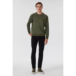 Lee Cooper Rex Erkek Bisiklet Yaka Sweatshirt Haki