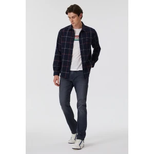 Lee Cooper Lupın Erkek Dokuma Gömlek Lacivert Ekoseli