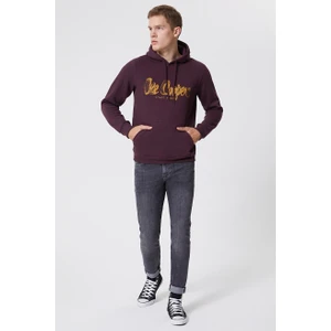Lee Cooper Gregory Erkek Kapüşonlu Sweatshirt Mürdüm