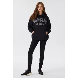 Lee Cooper Carla Kadın Kapüşonlu Sweatshirt Siyah