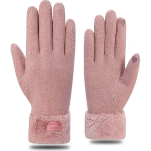 Luo Shu Luo Shu Artı Kadife Kalın Sıcak Yün Kış ve Sonbahar Kadın Eldivenleri (Yurt Dışından)