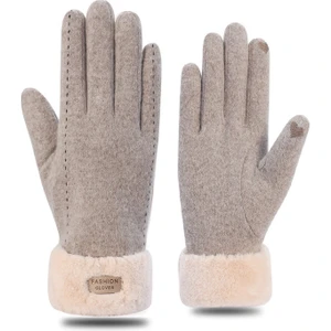 Luo Shu Luo Shu Artı Kadife Kalın Sıcak Yün Kış ve Sonbahar Kadın Eldivenleri (Yurt Dışından)