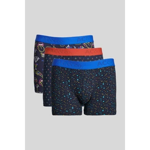 Altınyıldız Classics Erkek Lacivert-saks Mavi 3'lü Pamuklu Esnek Boxer Paketi