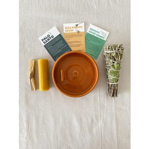 Kyphi Natural Kamen Tütsülük ve Enerji Başlangıç Seti : Palo Santo Ağaç Tütsü, Adaçayı Tütsü Demeti, Balmumu Mum