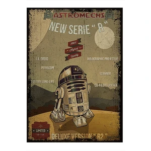 Retro D2D2 Afişi Mdf Poster