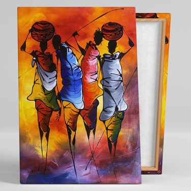 SML Tablo Yağlı Boya Efektli Kenyalı Afrikalı Kadınlar Fiyatı