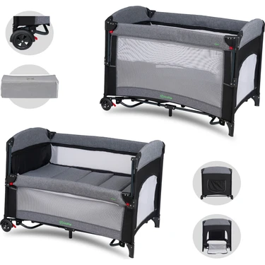 Hoffie Mastic Anne Yanı Park Yatak Oyun Parkı Bebek Beşik 70X110