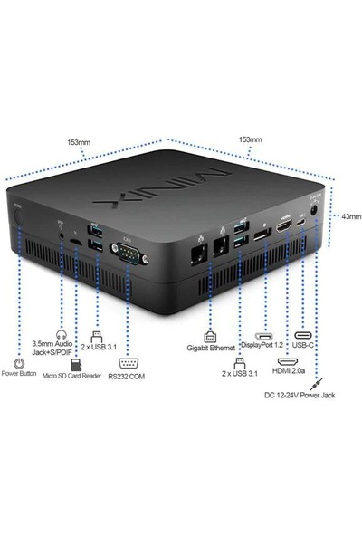 Minix Ngc-3 Pro Mini Pc Intel Core I3 10110U 8 256 GB SSD Windows 11 Pro Mini Pc