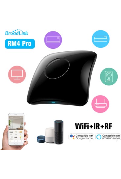 Mumall Broadlink Rm4 Pro Wifi Akıllı Ev Otomasyonu Evrensel Uzaktan Denetleyici Wifi+Ir+Rf Switch Uygulama Kontrol Zamanlayıcı Alexa Akıllı Ev Otomasyonu ile Uyumlu (Yurt Dışından)