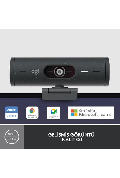 Logitech Brıo 500 Full Hd 1080P Mikrofonlu Web Kamerası - Siyah