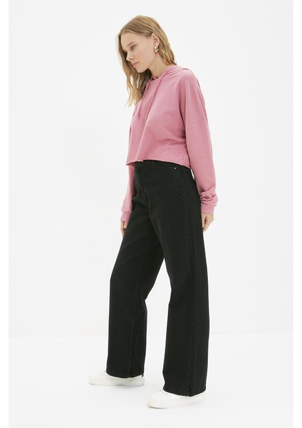 Kadın Süper Yüksek Bel Geniş Paça Wide Leg Jeans Pantolon